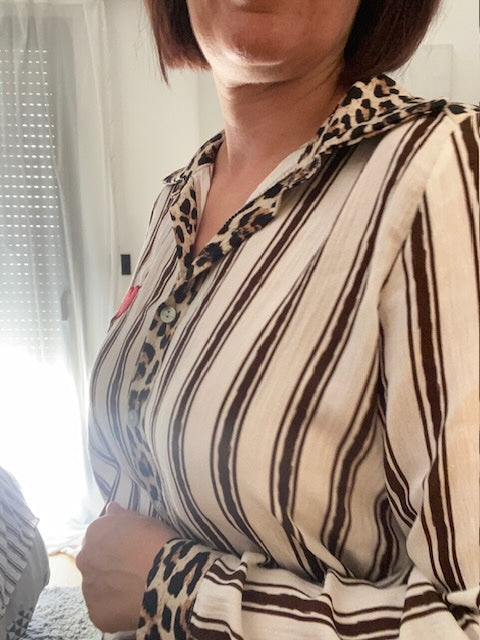 Robe longue chemise léopard